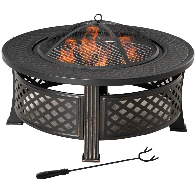 Rondo 81, brasero barbecue rond avec tablette, vue d'ensemble